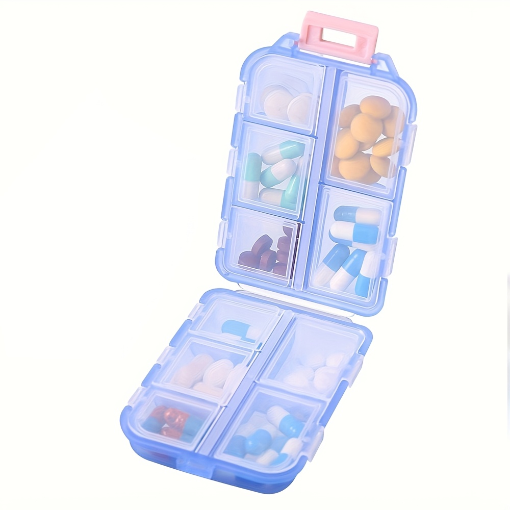 Travel Pill Organizer, 10-Compartment Compact Case