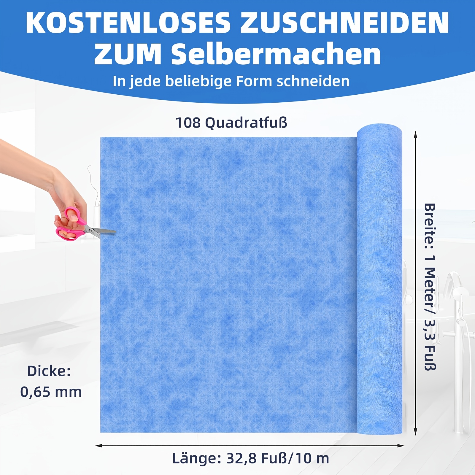 TEMU Membrane d'étanchéité imperméable 10 M 30 M Tapis de découplage Membrane imperméable Douche de salle de bain