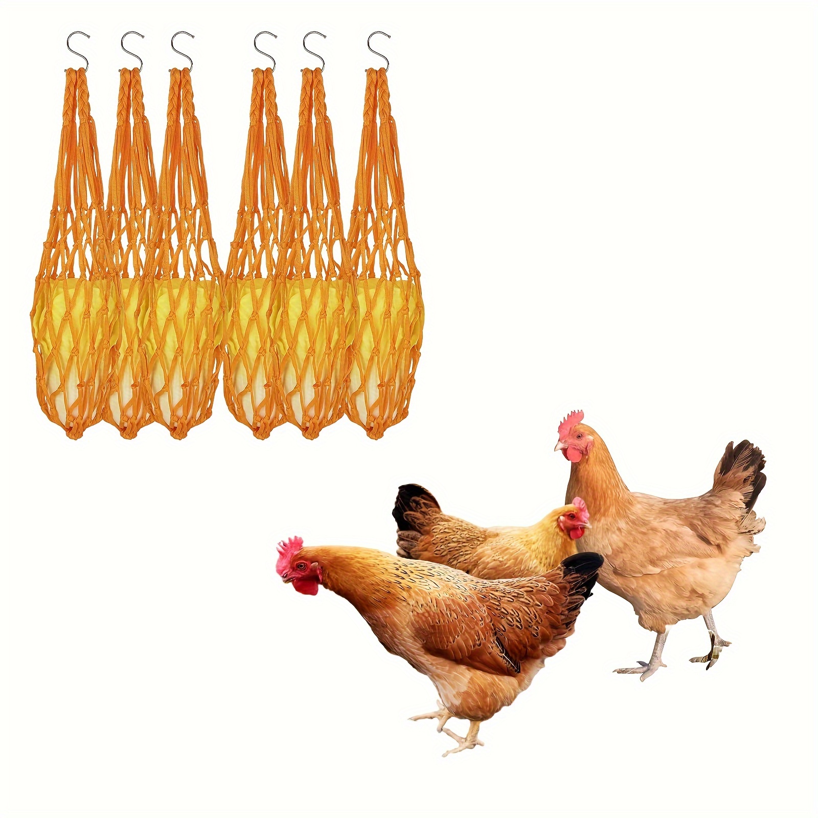 Chicken Vegetable Hanging Feeder Net Hooks Poultry Fruit - Temu