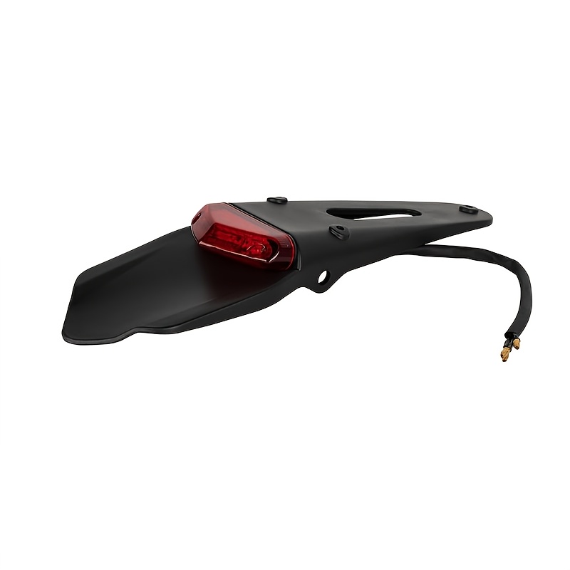TEMU 1pc Motorcycle Rear Fender With 12v Led Taillight Brake Lamp Universal Fit For For Husqvarna Drz40 Te250 Rmz250 Te300 Rmz450, Without Battery