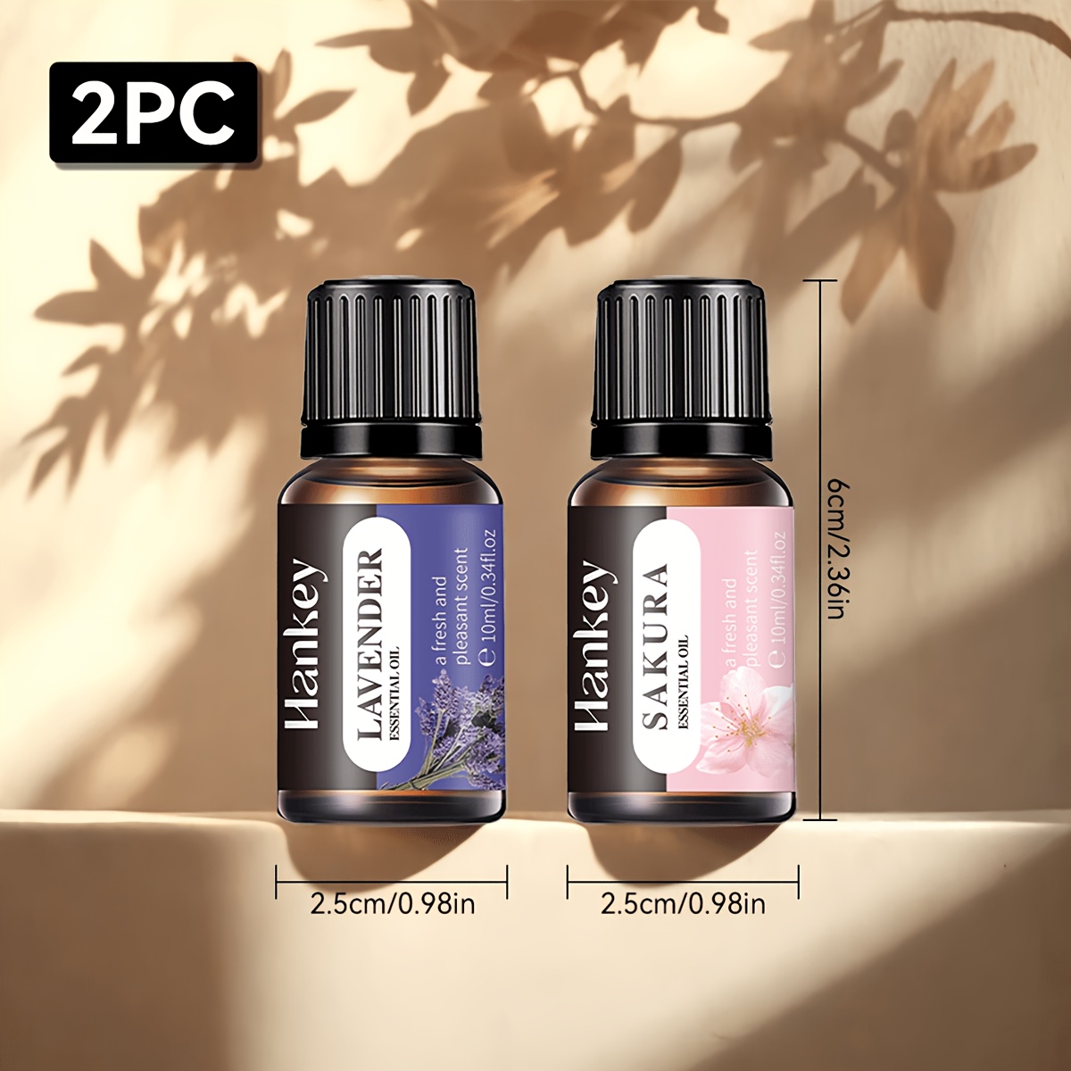 2 Sticle de Ulei Esențial Solubil în Apă, Difuzor de Aromă, Lumânare Aromată, Ardizor Aromă, Piatră Aromată, Umidificator, Aromă Auto, Supliment Lichid cu Ulei Esențial Aromat pentru Casă