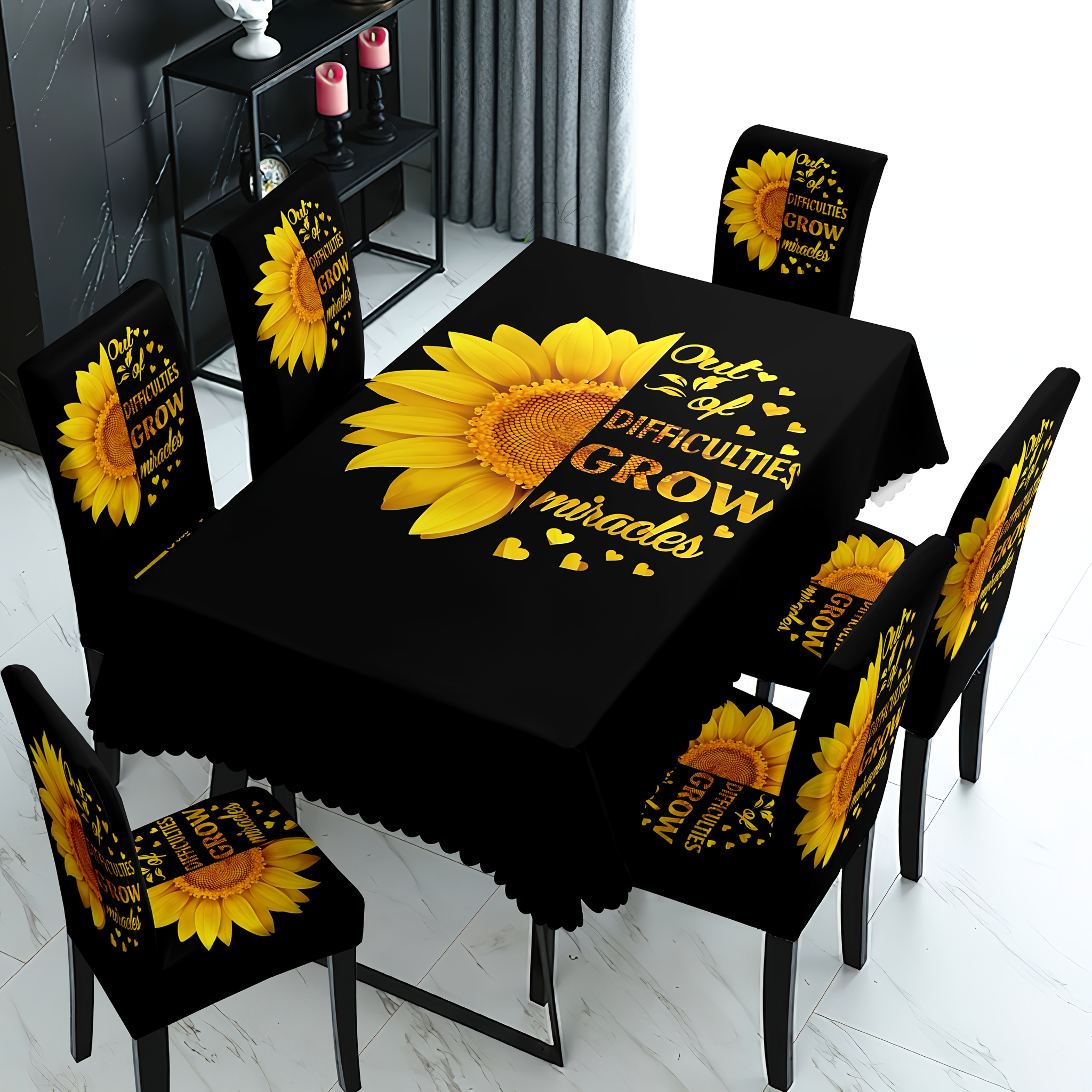 

5pcs Tablecloth And Chair Covers Set, Stretchable Slipcover- - , Decor For , , , Restaurant