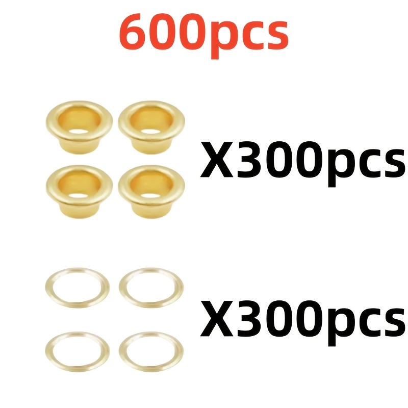 TEMU 600 piezas de hebillas de ojo de pollo de metal de cobre de 5 mm - Cobre, ojales pequeños para costura, manualidades DIY, disfraces y