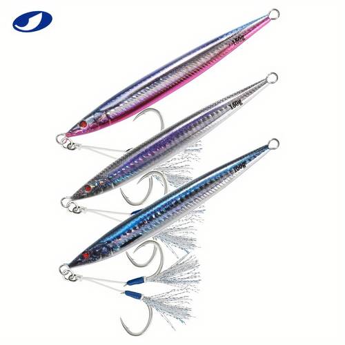 slow pitch jigs knife jigs fishing jigging lures sinking lead metal flat fall jigs baits with assist hook for saltwater fishing 180 for men hunting stuff stocking stuffers mens christmas gifts gear
