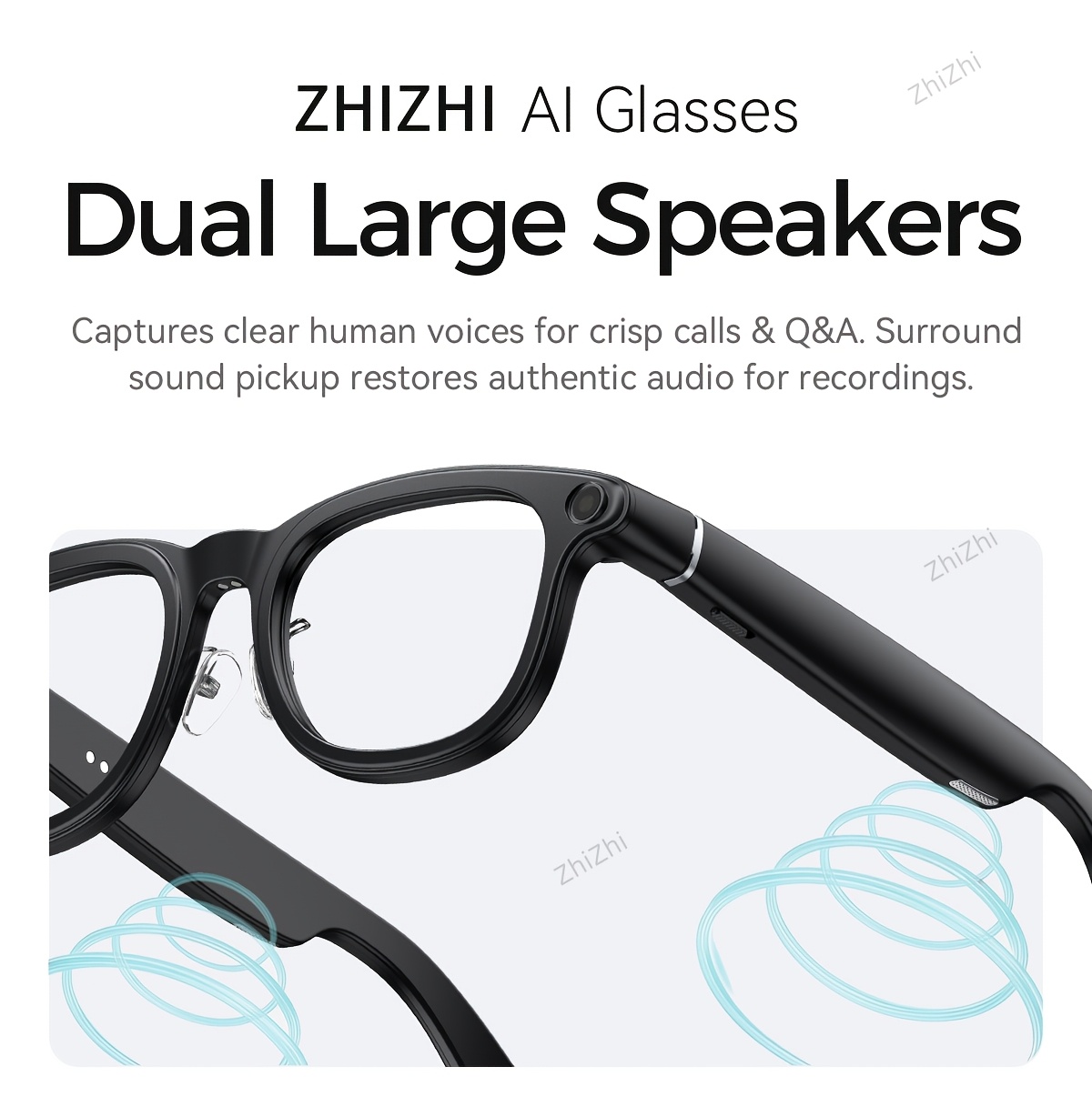 Zhizhi Ai Smart Glasses Ai with Camera And Audio for Men Women 4K with Charging Case Ai Smart Glasses Video Recording Chatgpt 800W Connect to Phone Equipped with a Chatgpt Translator And Dual Microphones for Noise Reduction