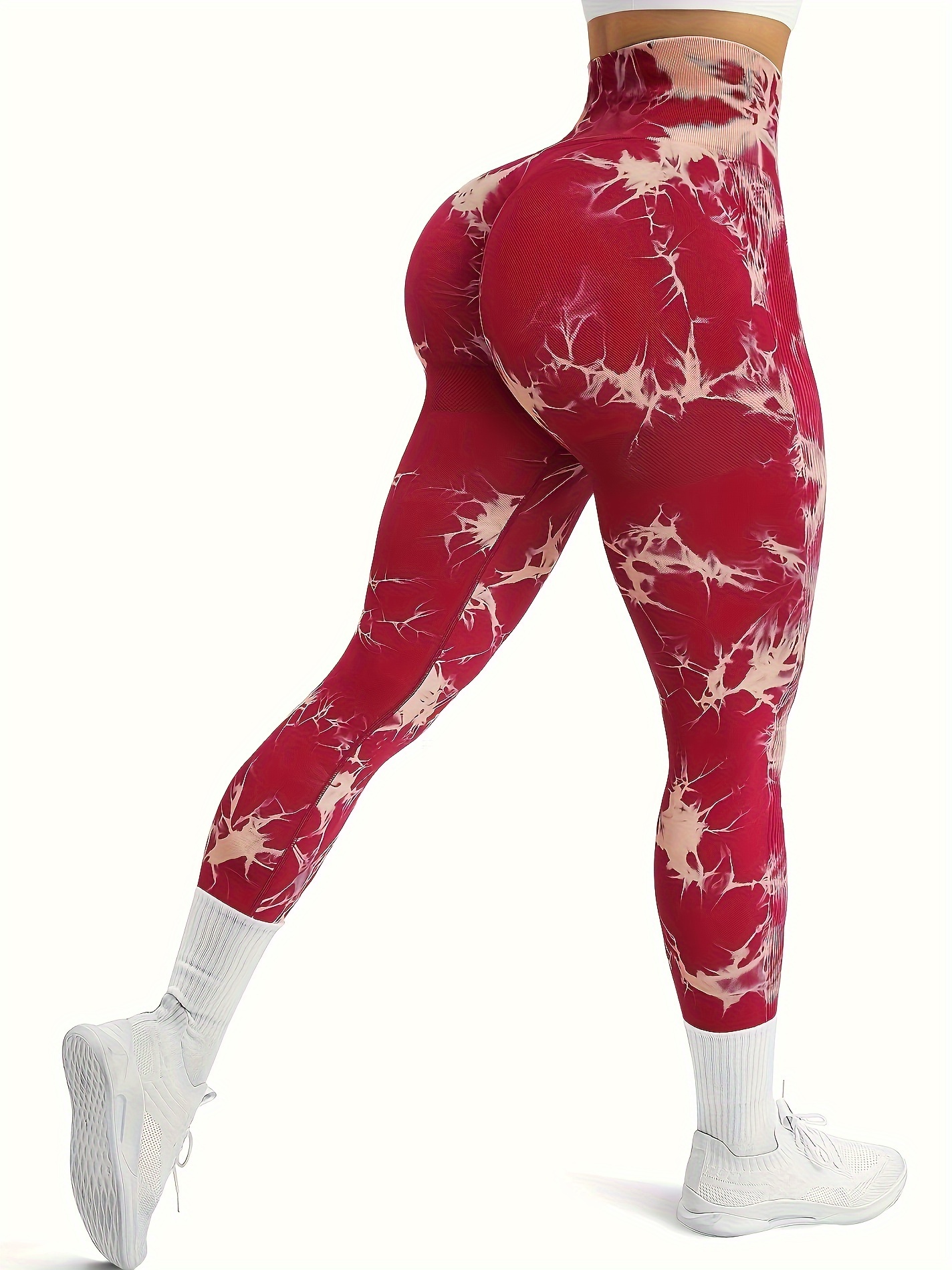 Fesfesfes Fashion Leggings Women Tie Dye Printed Ladies High Waist Slim Leg  Yoga Pants Sports Long Pants Spring Saving
