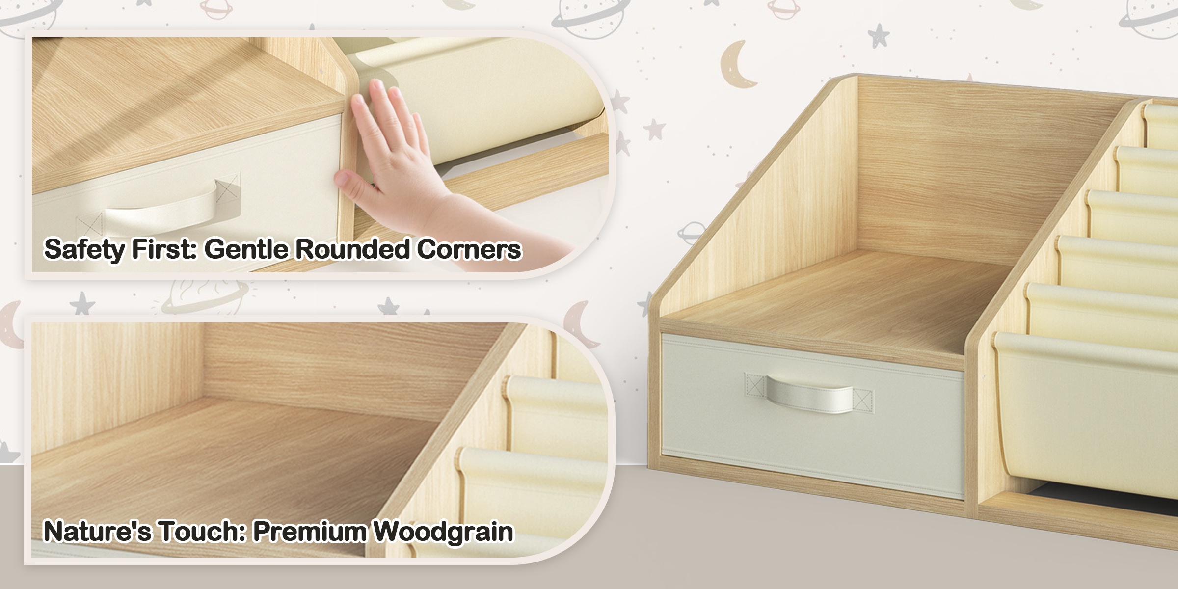 ! 5-Pocket Fabric Toddler Bookshelf + Drawer, Easy Assembly, Nursery & Playroom Reading Corner Storage Must-Have, Limited Time Offer