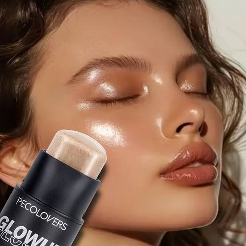 1pc Highlighter Stick Long-Lasting High Gloss Shimmer Naturally Brightening Face Contour Highlight Makeup for Face MULTI-USE COSMETIC STICK
