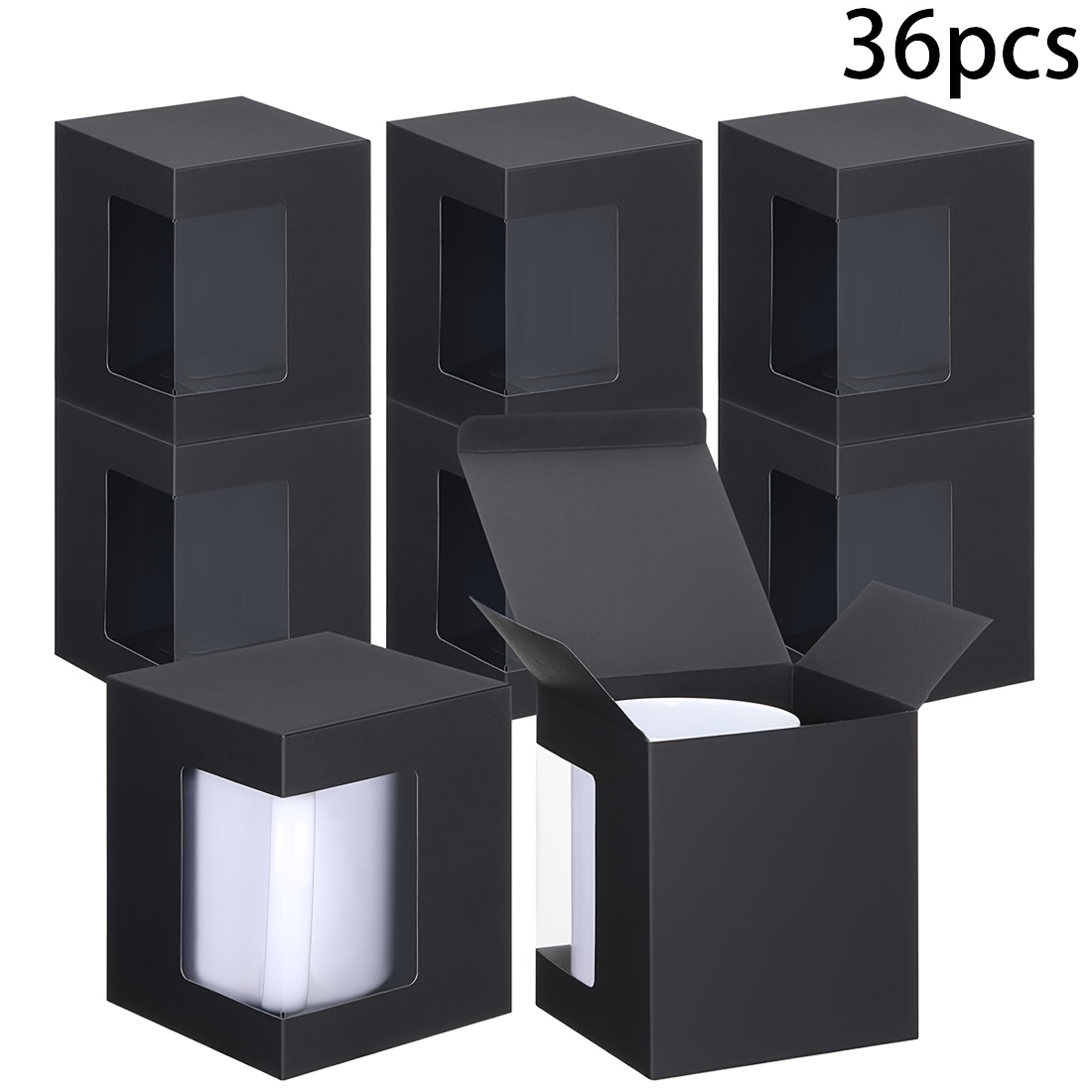 TEMU Gift For Her/him 36pcs-mug Coffee Cup Gift Packaging Box, Sublimation Transparent Wine Glass Gift Packaging Box, Suitable For 11oz, 12oz, And