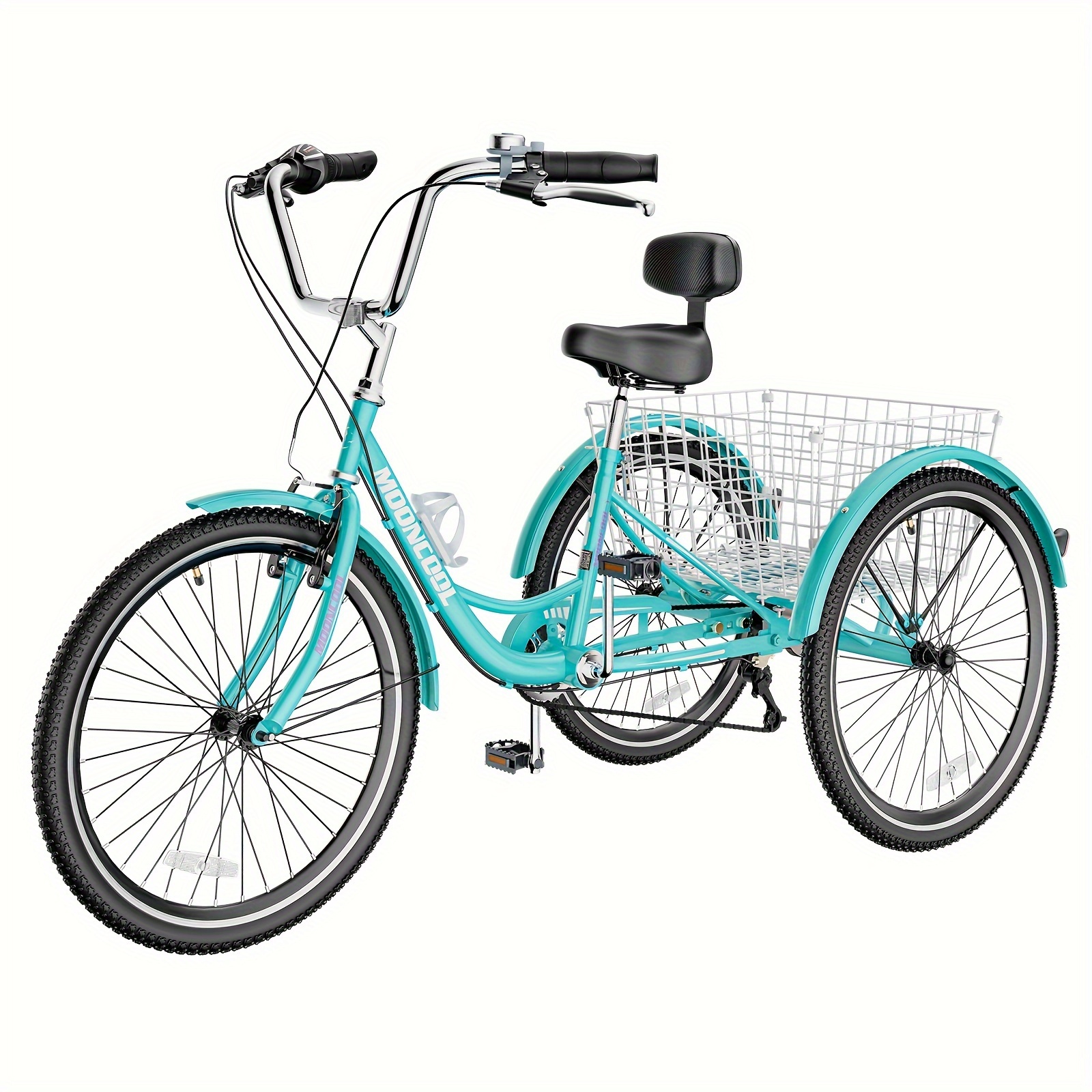 

Adult Tricycle 24" 7 Speed Cruise Trike With Large Basket For Men Women Seniors 3 Wheel Bikes For Exercise Shopping Picnic Outdoor Activities
