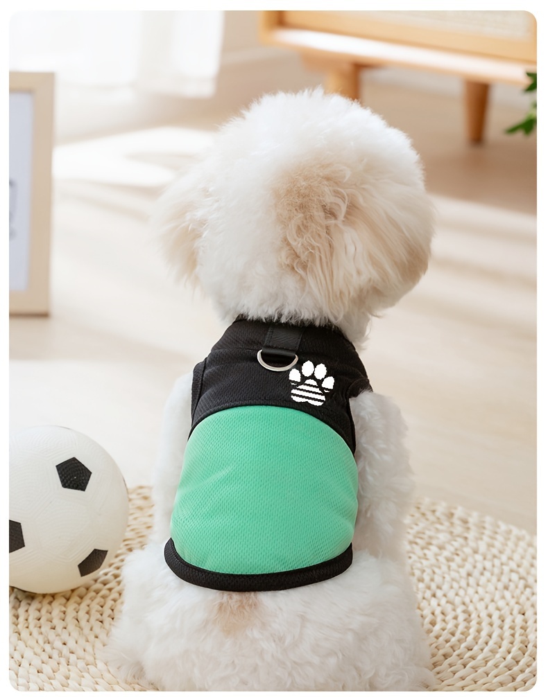 breathable mesh dog vest with paw print lightweight machine washable pet apparel for small to extra small breeds   spring summer fall Product details 6