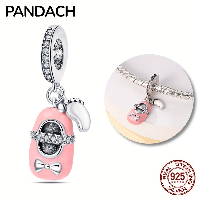 

100% 925 Sterling Silver Adorable Daily Use Shoes And Footprint Charms - Perfect Gift For Mother's Day Fit Bracelet & Necklace Decoration!