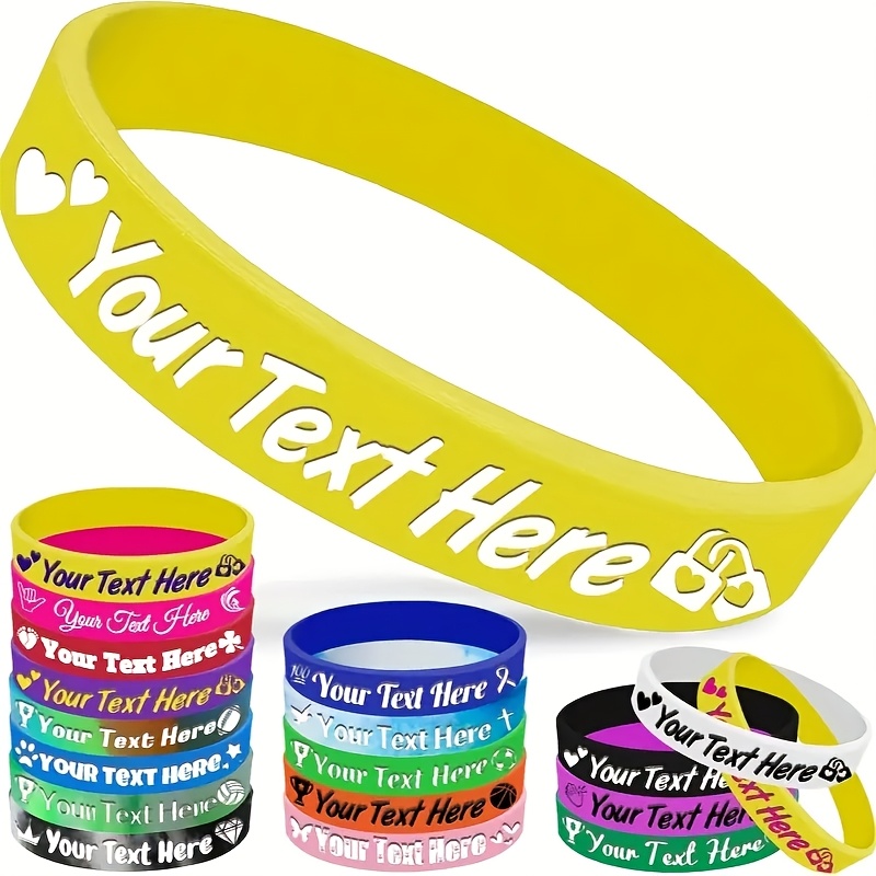 17pcs Custom Engraved Durable Silicone Wristbands for Women