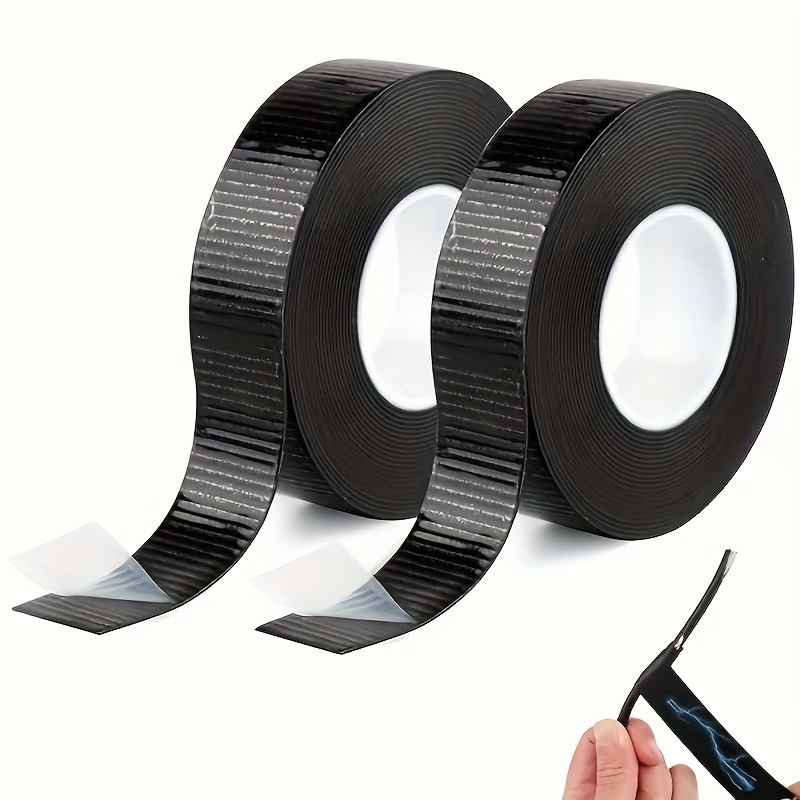 Image of 2 Rolls Of Insulation Tape Measuring 10 Meters By 23 Millimeters And 0.8 Millimeters Thick - Black Insulation Tape, Tape, Vulcanizing Tape - Suitable For Insulation, Repairs, And Bundling