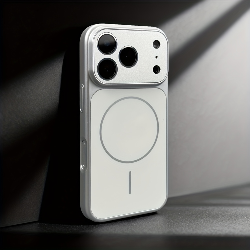 手机壳 - 奢华即时变形 17pro 磁吸无线充电手机壳，适用于 iphone 13   17 pro   全金属保护壳，相机镜头保护，哑光金属漆硬边框软后盖 商品详情 5