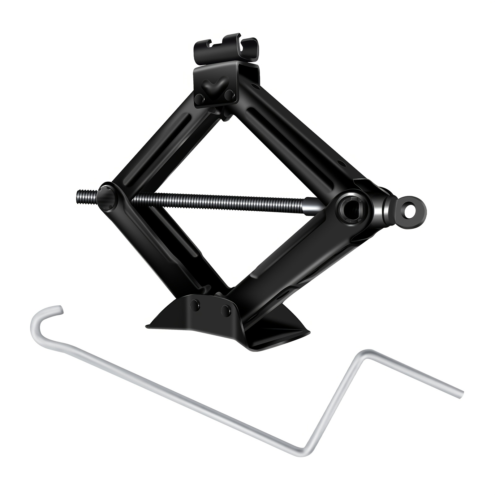 TEMU Scissor Car Jack, With Crank , Durable Vehicle Tire Change, Solid Shaft, , Automotive Lifting Tool Kit, Black - Automotive Repair Tools
