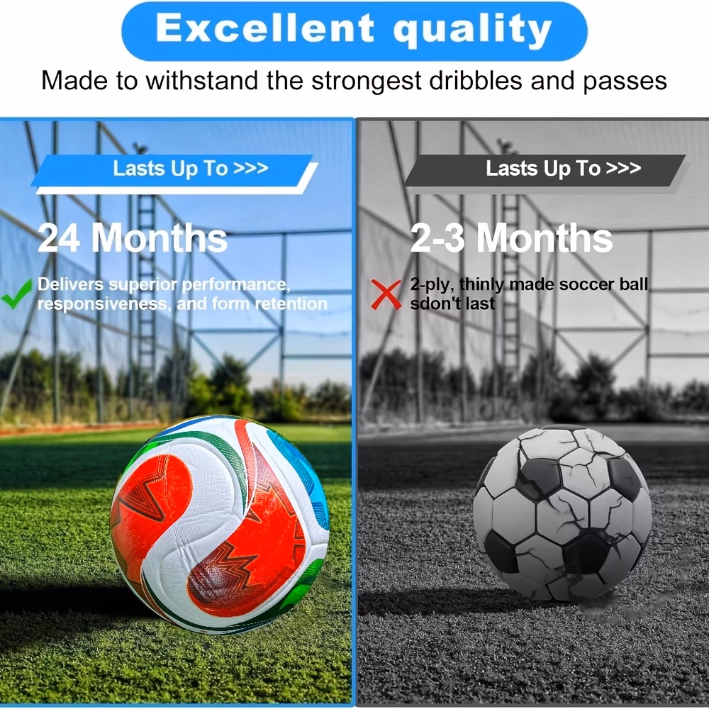 1 x 2026 new high end size 5 soccer ball premium pu leather seamless heat bonding high anti slip and wear resistant suitable for indoor and outdoor use professional soccer ball for training and matches Product details 7