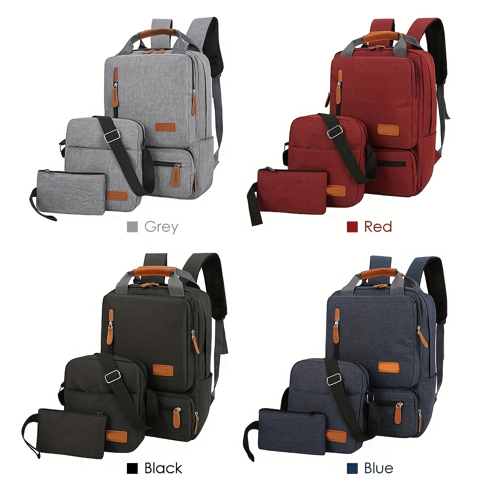 

Lixada 3pcs Backpack Set Women Men Laptop Backpack Shoulder Bag Small Pocket For Travel School Business Work College To 14.