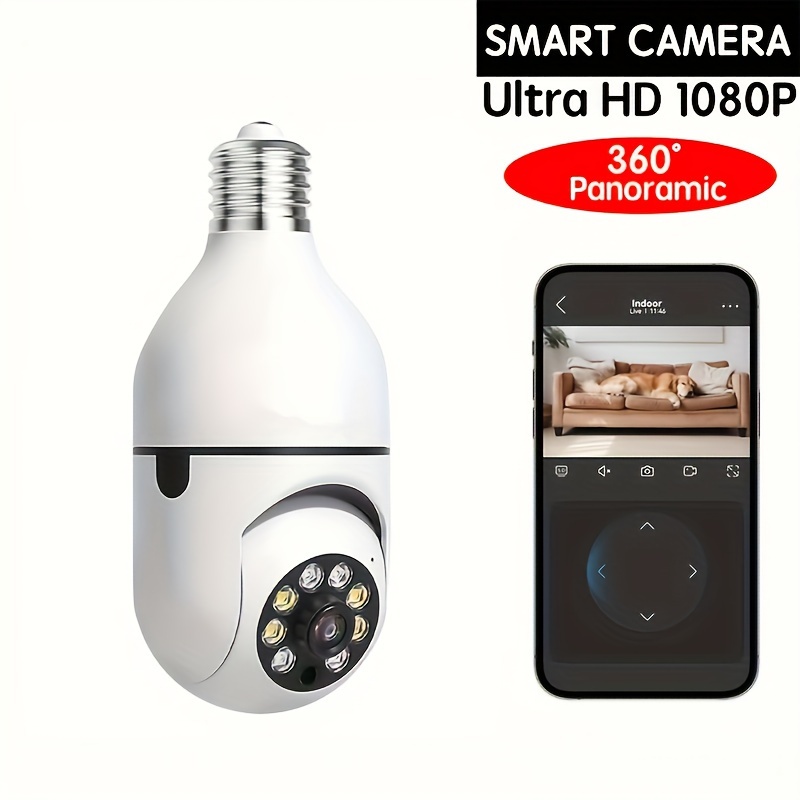 

App-light Bulb Security Cameras Indoor Outdoor Wireless Wifi Camera 2.4ghz, , E27 Light Socket Screw In Security Cameras For Home Cam Lightbulb Cameras, Hd 1080p, , Motion Detection