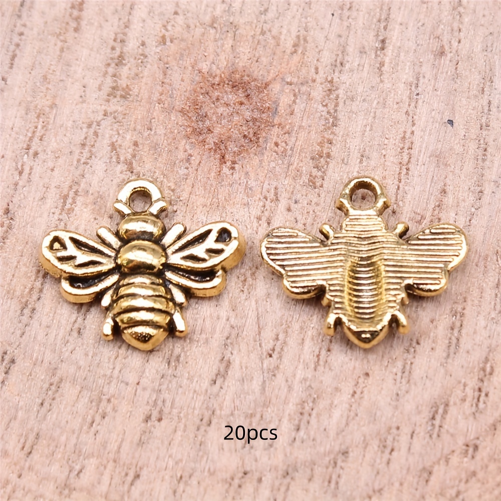 10/20pcs Ancient Silvery Small Bee Charm Pendant, Bracelet Necklace Pendant, Making Accessories 11x14mm
