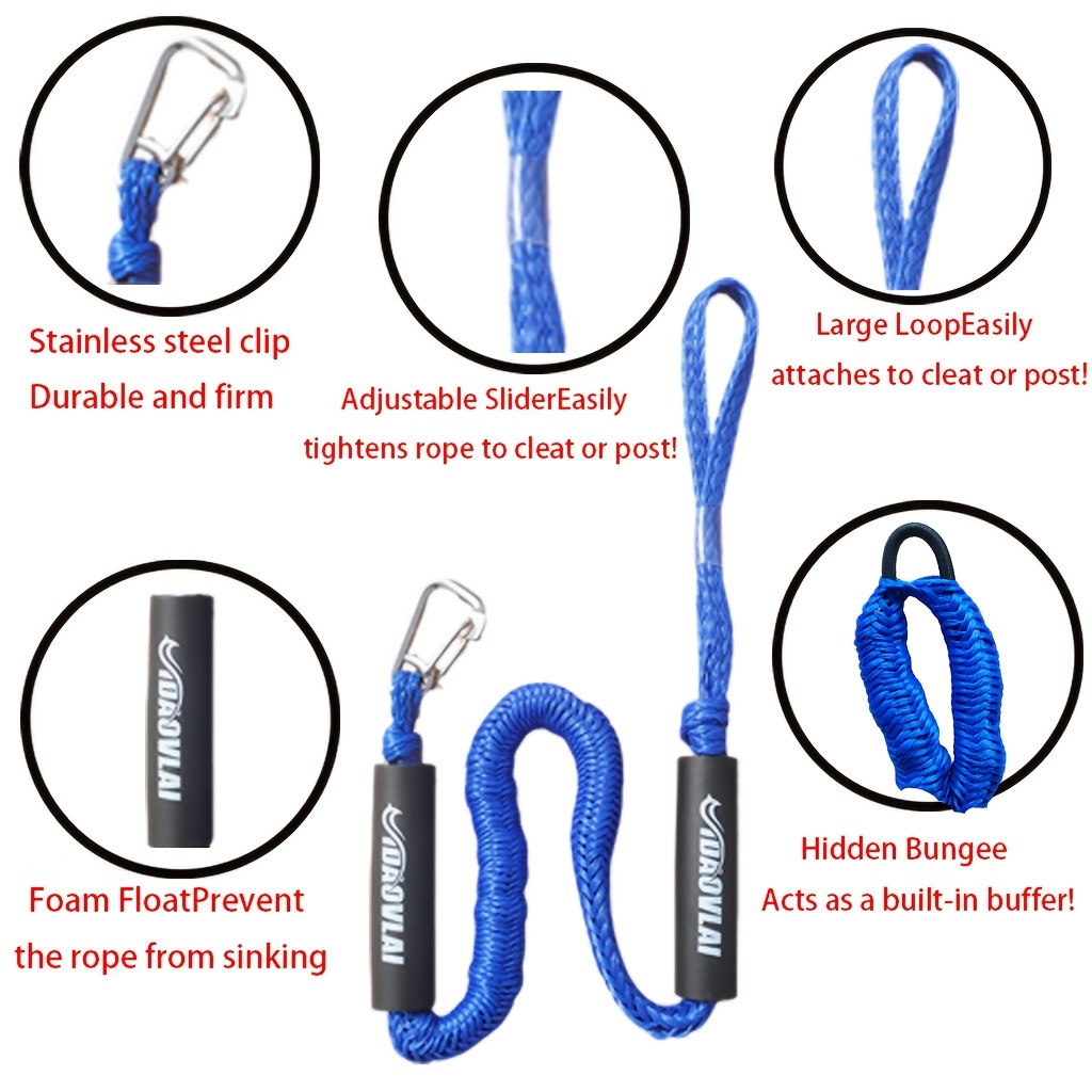 IDAOVLAI Bungee Dock Rope with Shock-Absorbing Elastic Cord