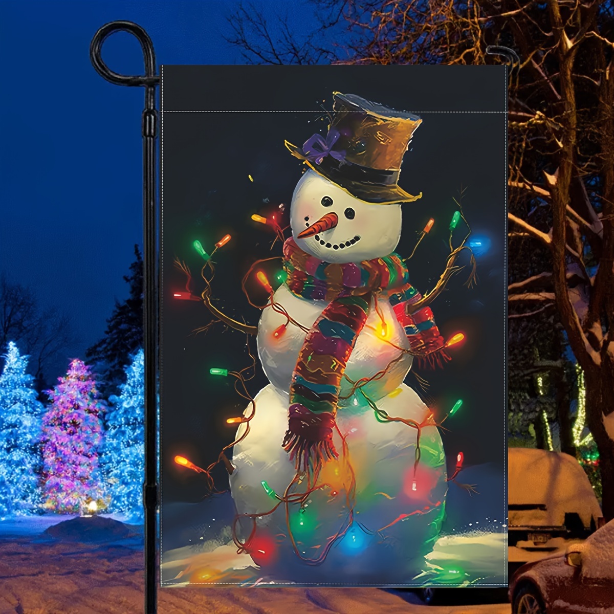 

1pc Double- Christmas Snowman - , No Needed, Decoration For And