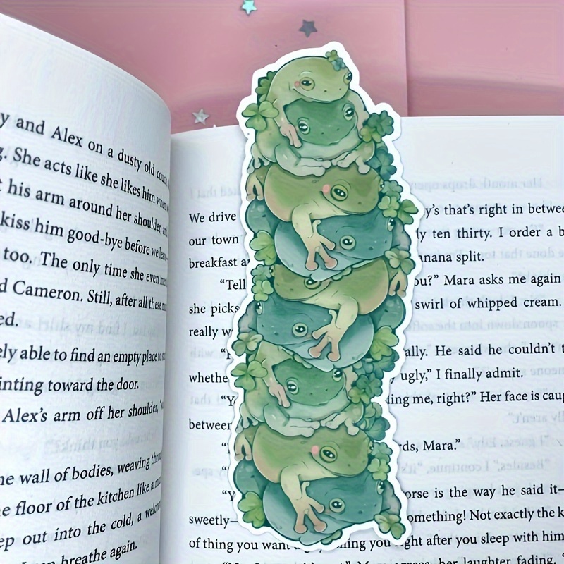 

Frog Stack Bookmarks 1pc/2pcs Set - Acrylic Cute Frog Art Book Lovers Stationery, Non-feathered, No Electricity Required