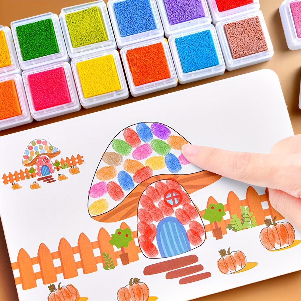 Divertido kit de pintura de dedos y libro, 12 colores lavables para niños  pequeños, pinturas no tóxicas para niños, suministros de pintura para