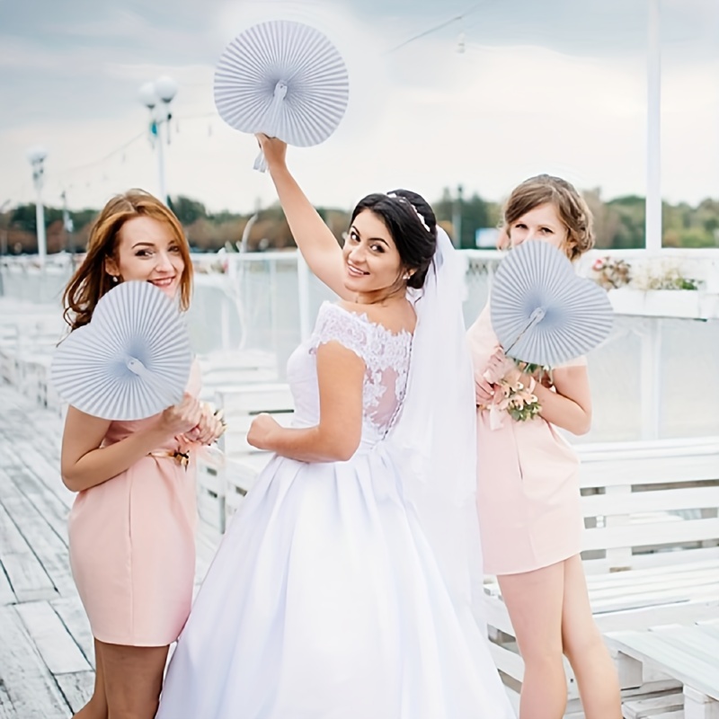 10pcs Vibrant Heart-Shaped Folding Handheld Paper Fans with Silvery Plastic Handles - Ideal for Birthday Parties, Weddings & Gifts, Featuring Playful Designs like Cats, Pumpkins, and Rainbows details 9