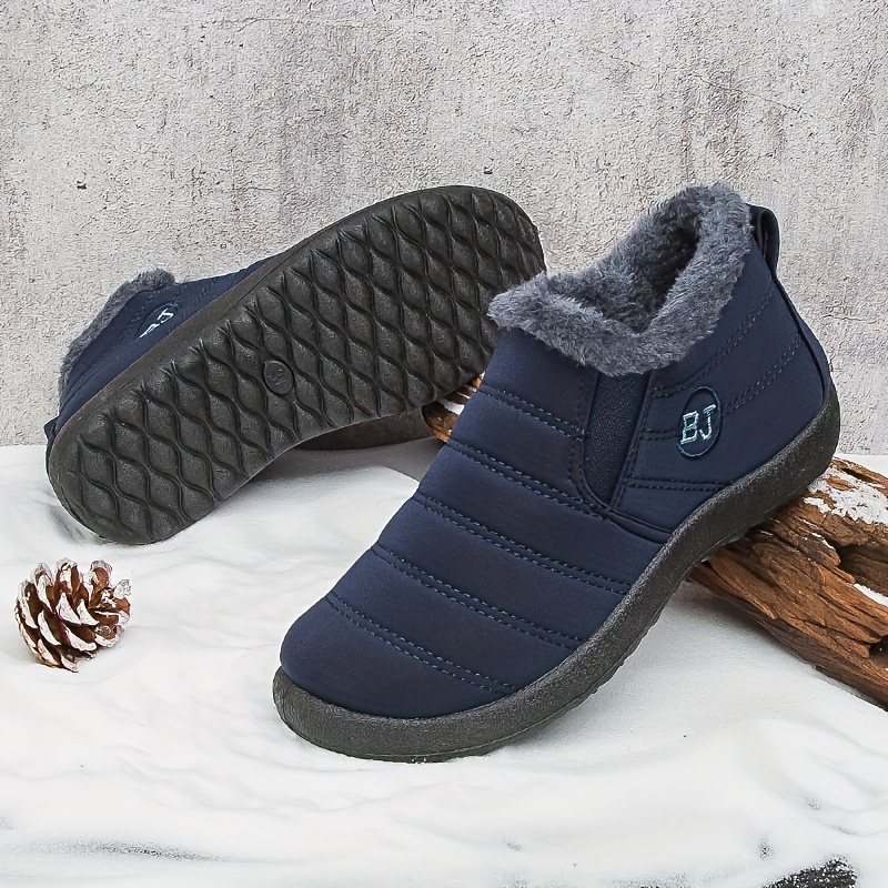 Women's Fleece Lined Short Snow Boots, Non-Slip Ankle Boots