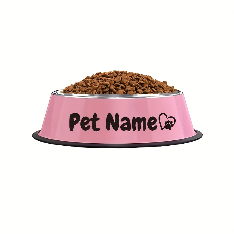 TEMU 1 stuk Gepersonaliseerde RVS Honden- en Kattenschotel - Kantelbeveiliging, Antislip Onderkant, Aangepaste Voerbak voor Huisdieren,