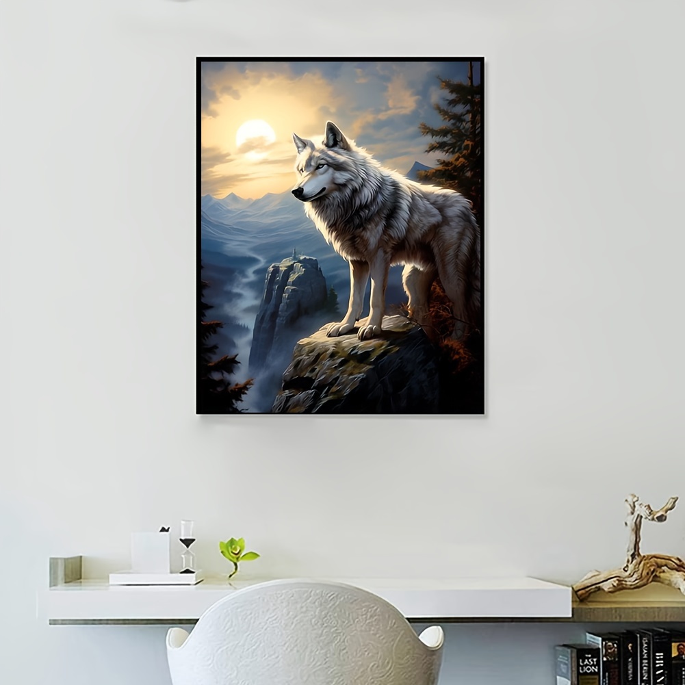 

Peinture De Loup Sans Cadre Pour Adulte Débutant, Peinture Numérique Facile À L'acrylique Et À L'aquarelle, Décoration Cadeau 16x20 Pouces