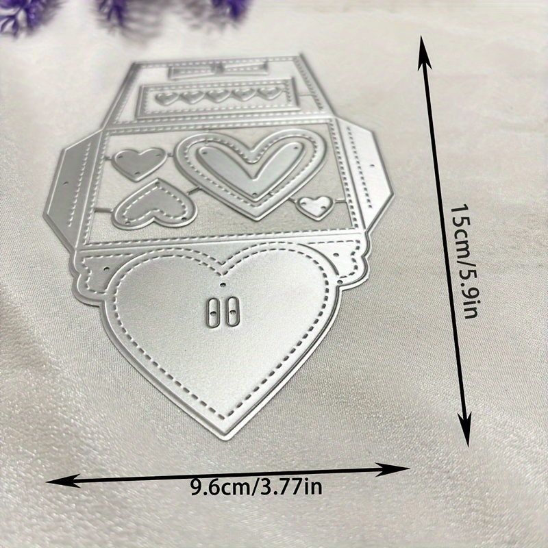 TEMU 1pz Scatola Regalo Fustella a Forma di Cuore in Metallo - per progetti di creazione di biglietti e scrapbooking, decorazione album fai-da-te -