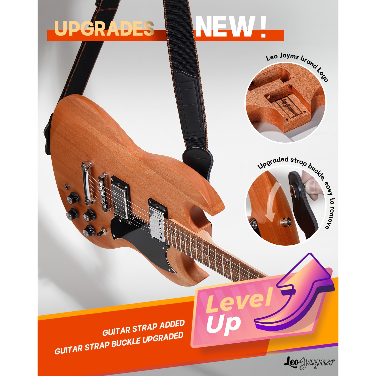 Leo Jaymz 1pc DIY Electric Guitar Kit - S-S-S Pickup Configuration, Ebony Fretboard, Maple Neck, Mahogany Body - Single Tremolo Bridge, 22 Frets, Fully Enclosed Tuning Pegs, Room Electrical Wiring