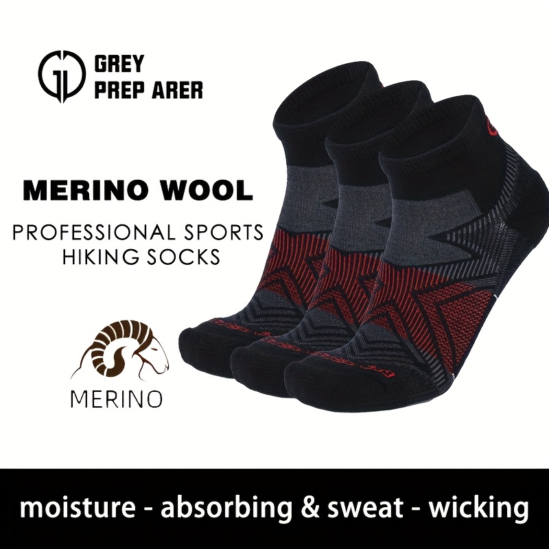 Image of 3 Pairs Outdoor Men's And Women's Sports Merino Wool Professional Trekking Quick-drying Socks