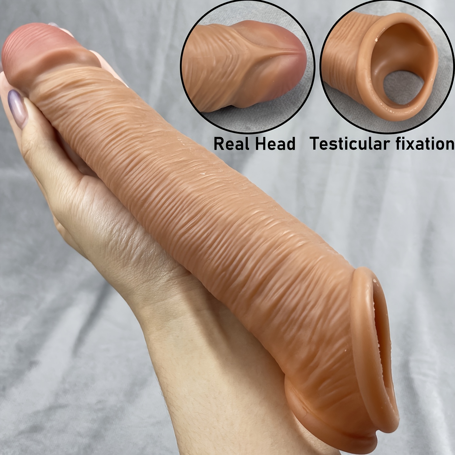 Men's Penis Sleeve Sex Toy, 8.6 Inches (about 21.8cm) Realistic Sleeve, Flexible Male Sex Toys, Soft with Ring Adult Couples Toys