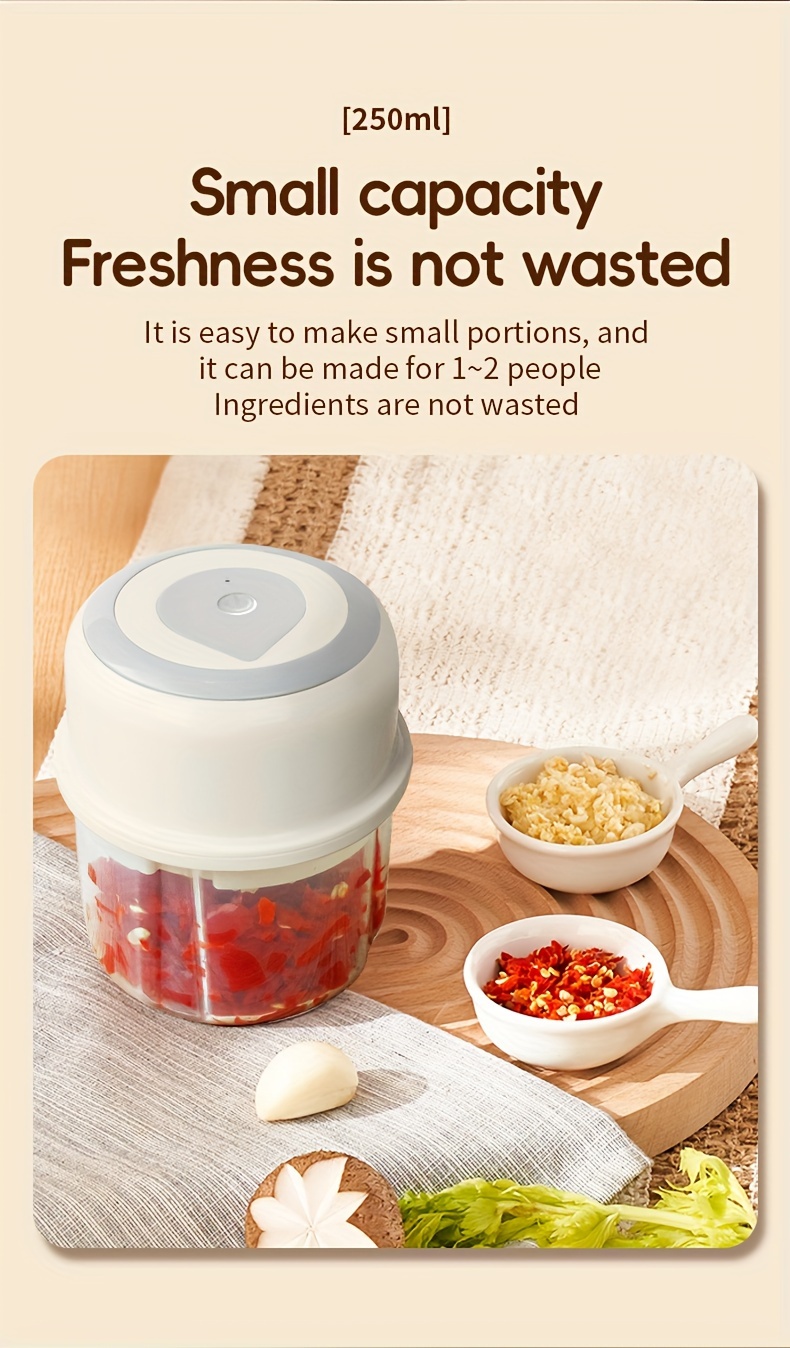 vegetable chopper 250ml         usb rechargeable battery multifunctional     for         and meat     pp   details 7