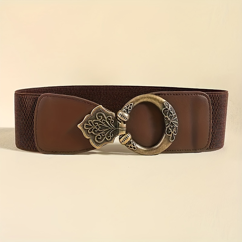 Image of Women's Fashion Easy Retro Bohemian Style Elastic Loose Waist Belt, Suitable For Daily , Dress Decoration, Outerwear Outfit, Tummy Control Elastic Waist Belt