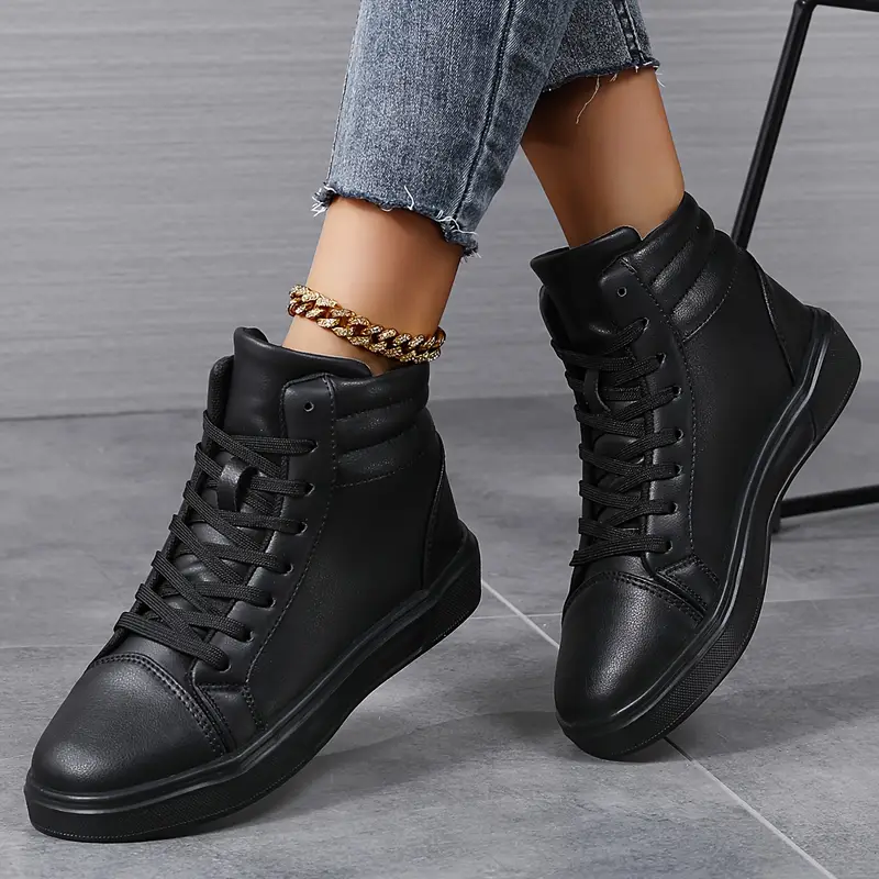 universele high-top street style sneakers met microvezel bovenwerk, comfortabele stoffen voering, duurzame eva en ronde voor alledaagse kleding en outdoor wandelingen in alle seizoenen 2