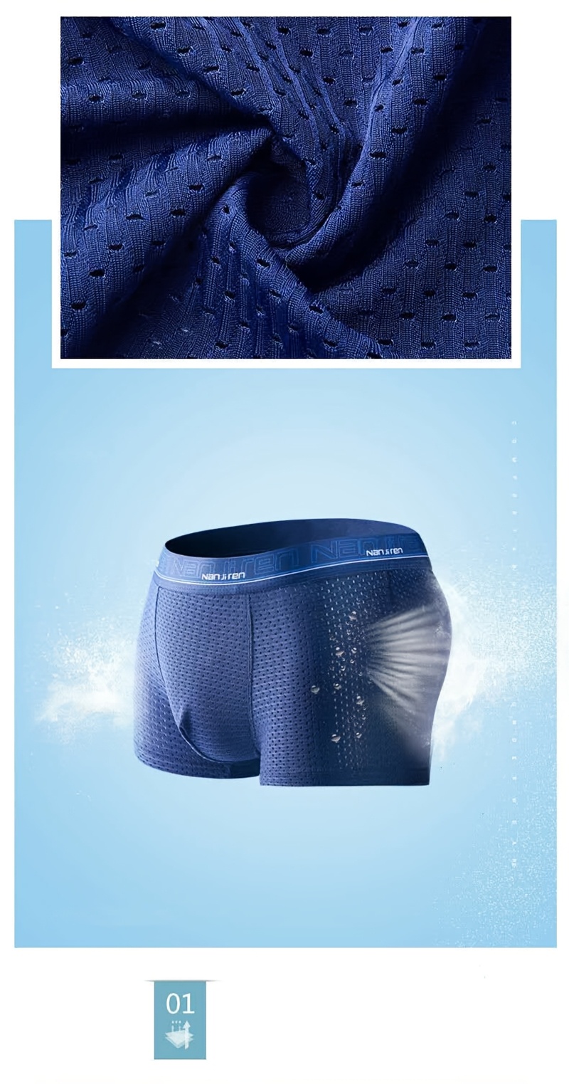 4pcs mens ice silky fiber fabric underwear ultra thin boxer briefs high quality breathable stretch boxer shorts for mens sports and leisure multiple styles for spring summer autumn and winter casual attire boxer trunks Product details 4