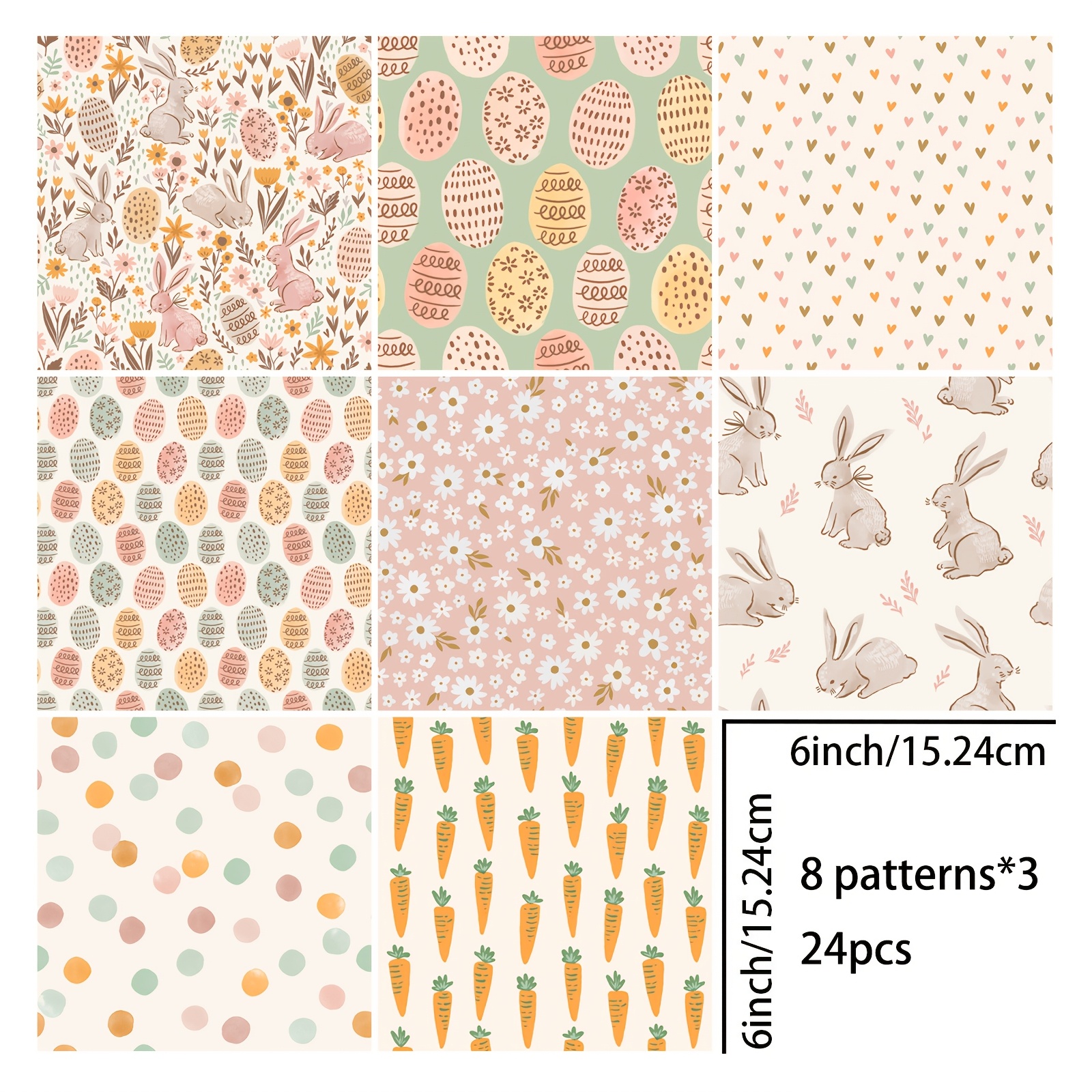 24pcs 6-inch Cute Series Background Decoration Vintage Journal Card Planner Background Card Pad
