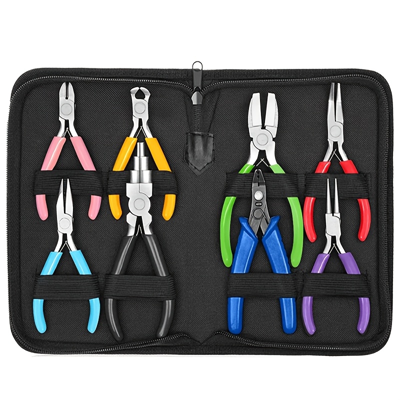 Temu – TEMU 8pcs Jewelry Making Pliers Set, Including Round Nose Pliers, Tooth Needles And Pliers, Pliers Pointed- Pliers, Pliers, Suitable For Diy Crafts,