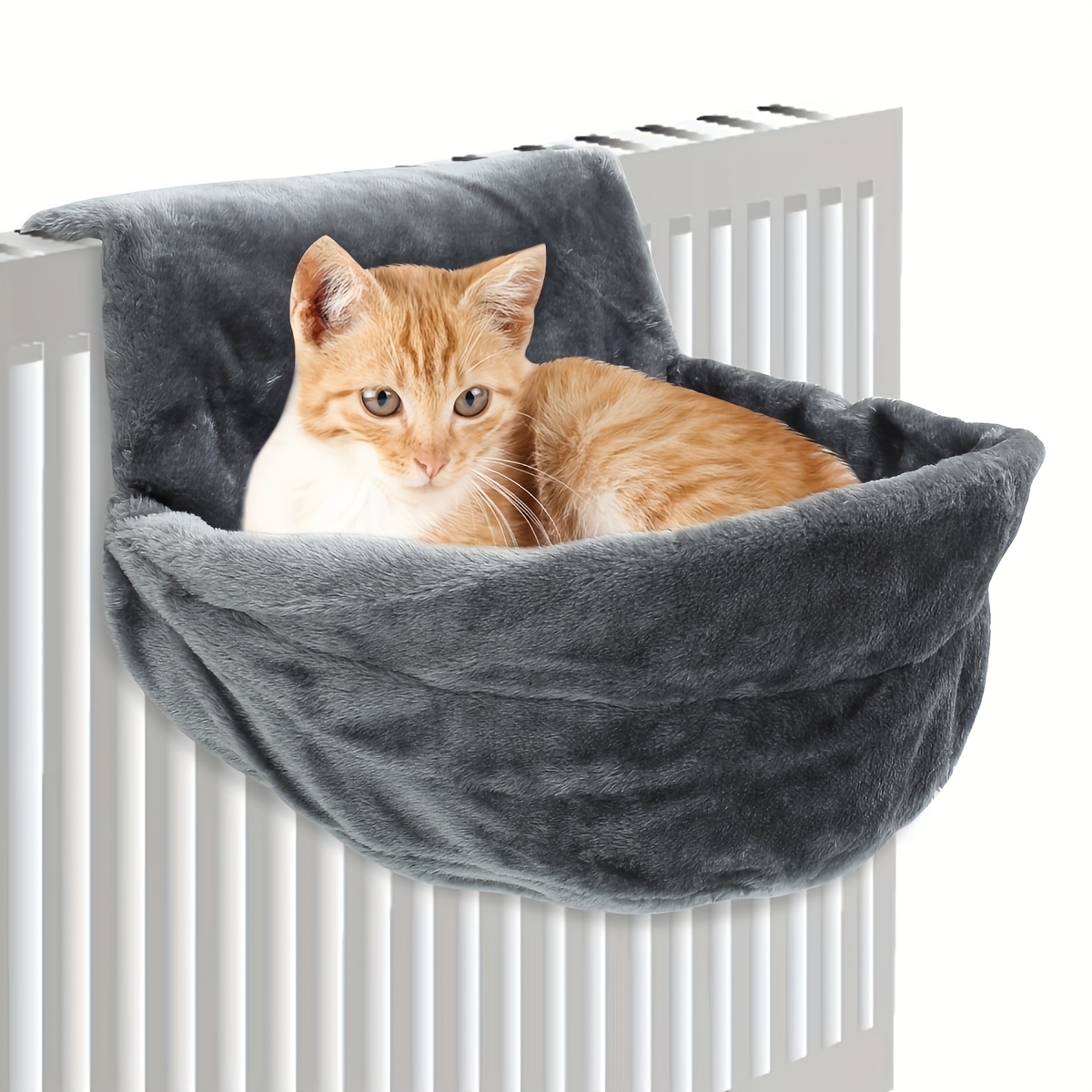 sturdy   cat hammock with plush polyester   bed warm comfortable hanging nest for indoor outdoor cats kittens puppies small dogs easy to assemble safe cozy sleeping bag cat window hammock soft fabric indoor pets Product details 1