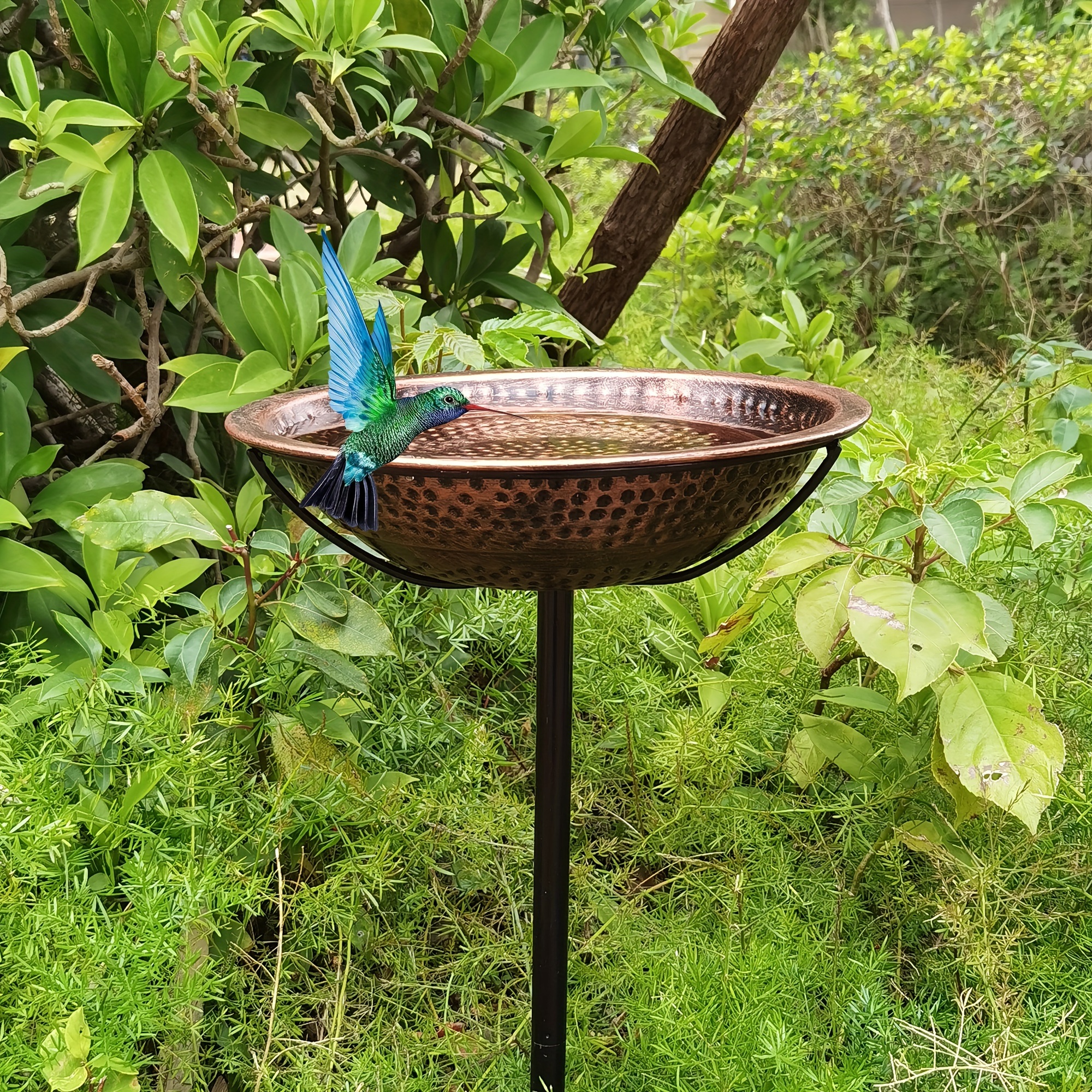 Freistehendes Vogelbad 71 Cm - Garten Vogeltränke Mit Metallstab Für Terrasse & Rasen