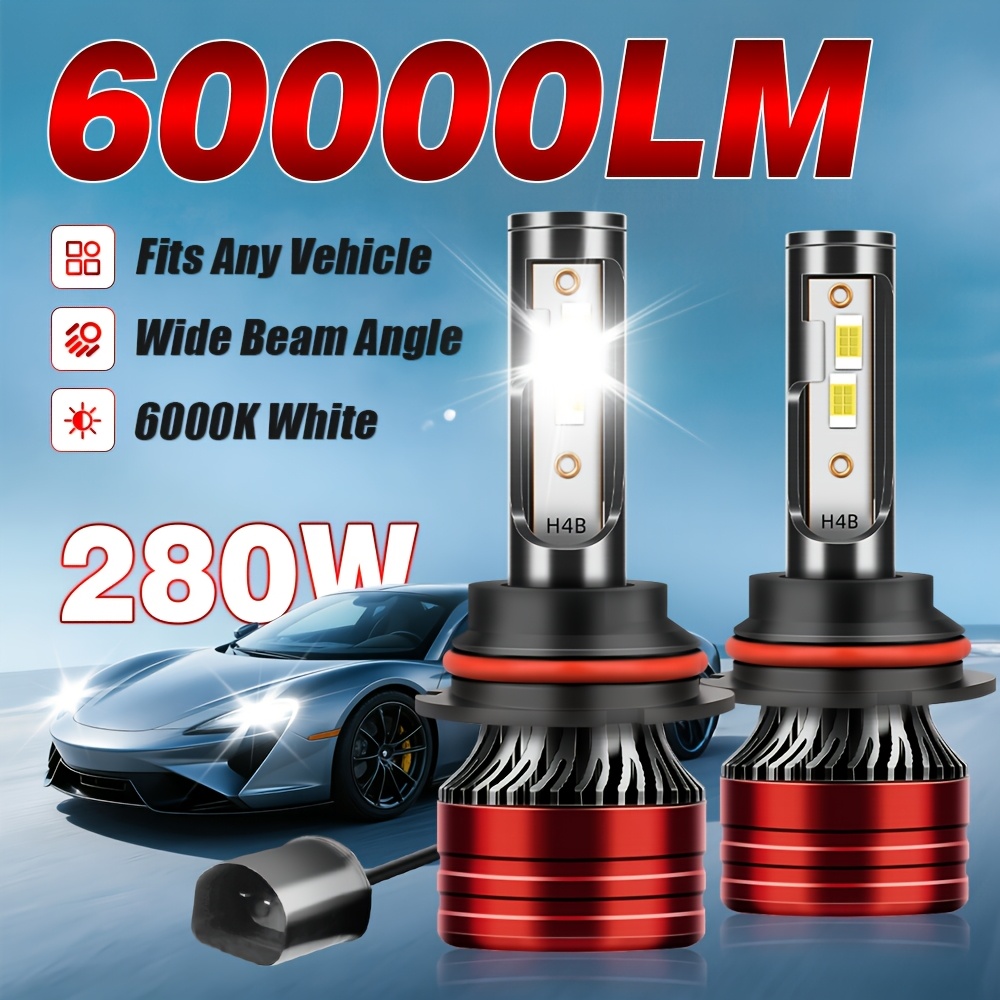 2pcs h1 h7 h11 9005 9006 9004 9007 h4 h13 high low beam car led headlights 60000lm   800 brightness   high power long   cooling fan 1 1 design plug universal   without battery