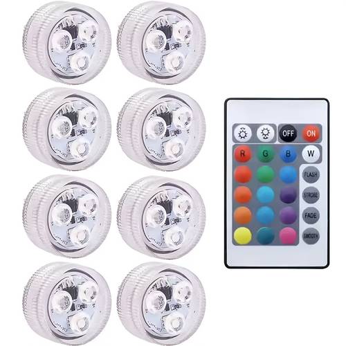 mini pokrętło zdalnego sterowania lampa nurkowa led świecąca paskowa lampa obiektywowa jaśniejsza wielokolorowa zmienna mała świeca rgb świeca świeca ambientowa lampa basenowa lampa oczko lampa wazonowa lampa prysznicowa lampa wanna lampa akwarium lampa ulepszająca rośliny wodne fo