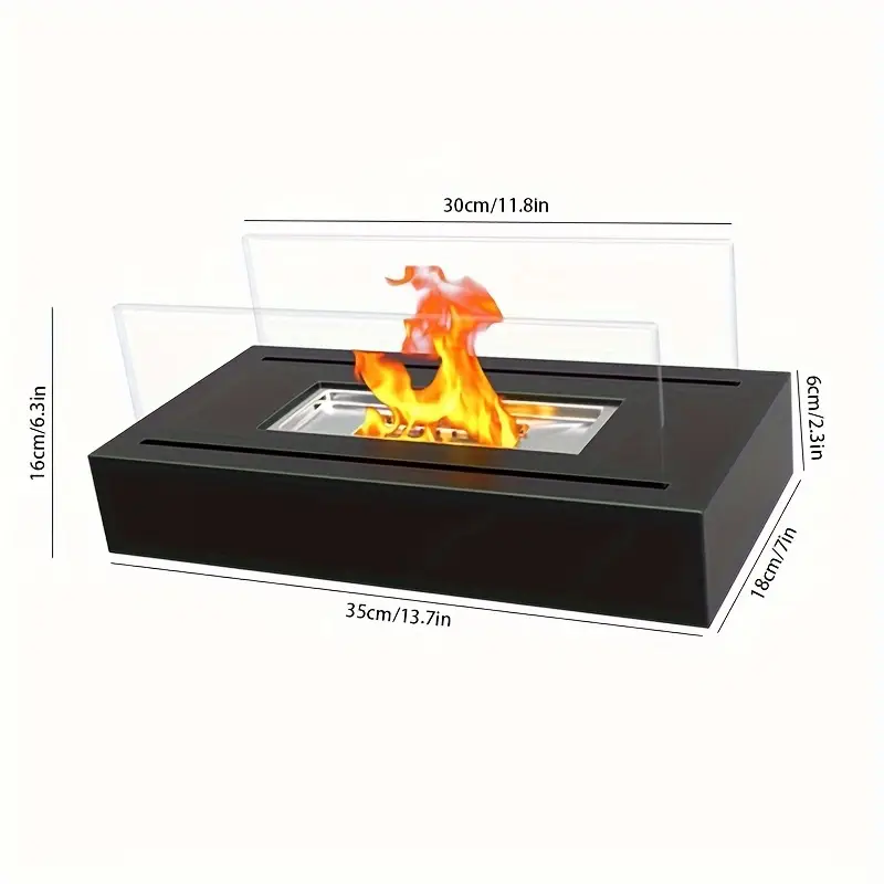 FlameRect Alcohol Tabletop Fireplace for Indoor Outdoor