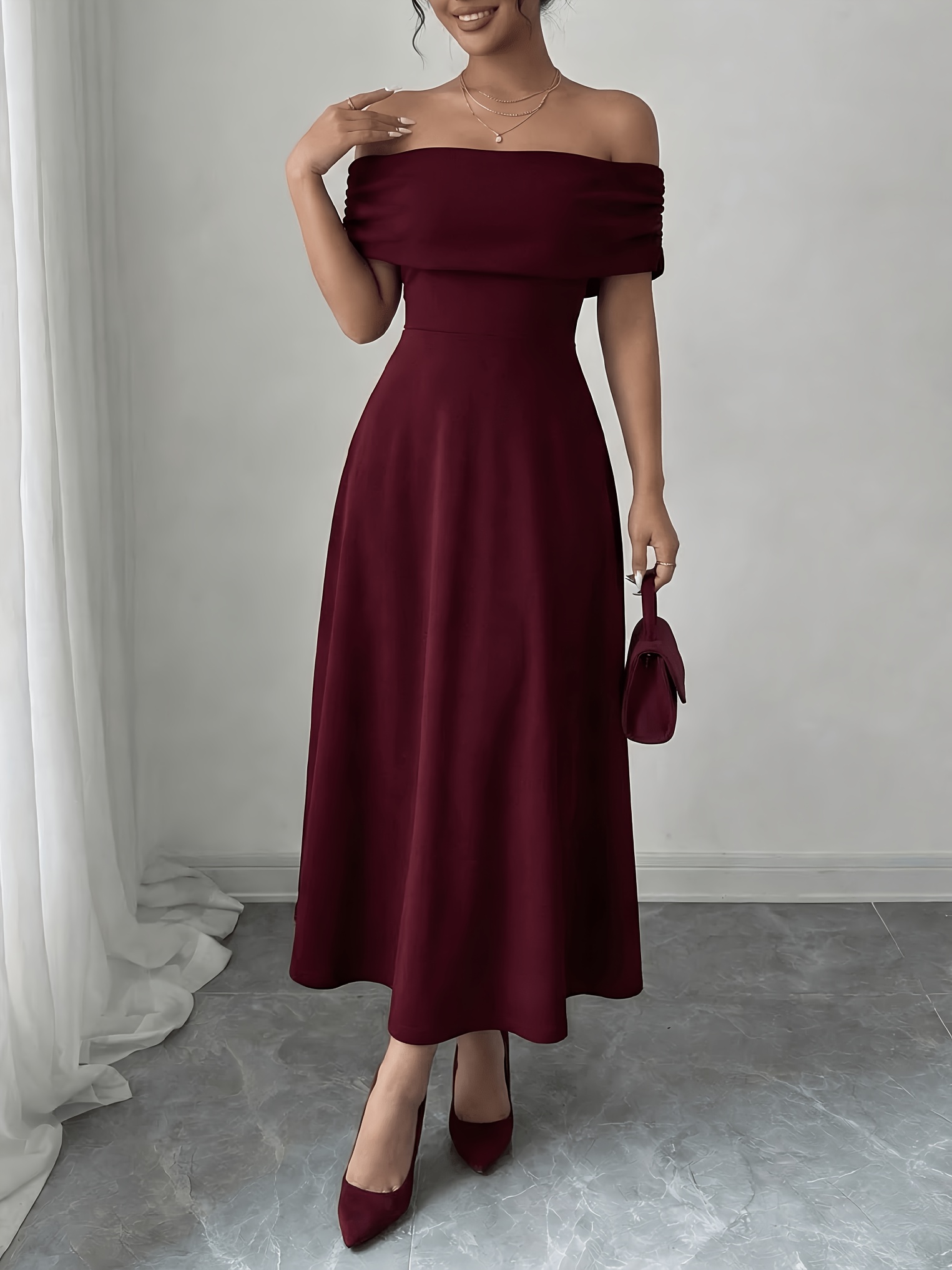 temu off shoulder dress off shoulder dress sold on Temu Canada