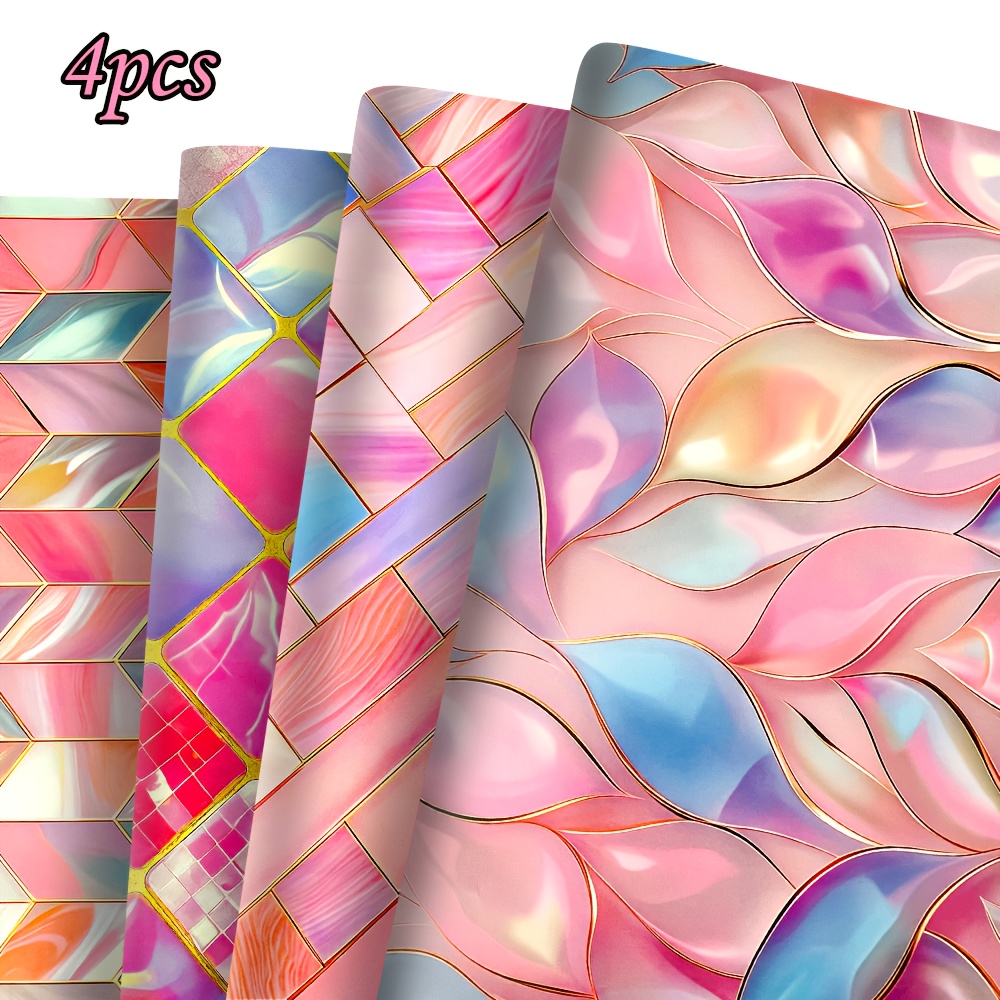 Image of 4 Pieces Of Glass Gem Gift Wrap - 50x70 Cm, Featuring An Uneven With A Gradient Color Scheme, Perfect For Weddings, Festive Gatherings, Birthdays, And