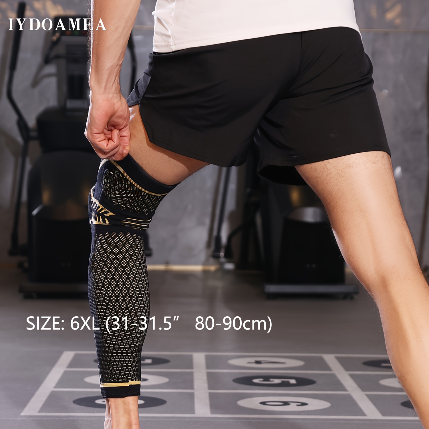 Image of 1pc Full Leg Compression Sleeve, Copper Knee Brace For , Anti Slip Compression Stockings, Support For Thigh, Knee, Calf